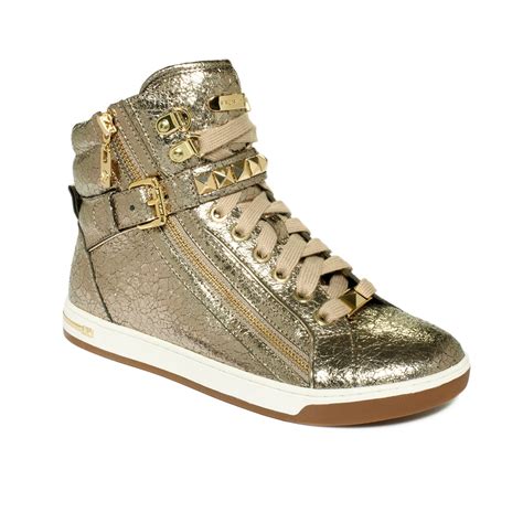 michael kors metallic studded high top sneakers